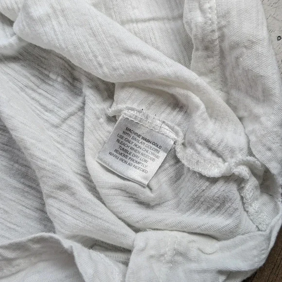 Short sleeved top cream blouse, fringe, XL - Picture 4 of 7